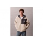 Calvin Klein Monogram Logo Relaxed Ζακέτα Sherpa Ανδρική (LV04RD218G 67U)