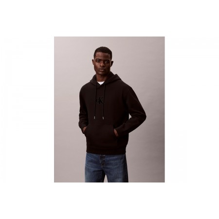 Calvin Klein Fleece Monogram Logo Patch Relaxed Hoodie Ανδρικό 
