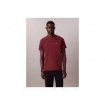 Calvin Klein Monogram Logo Ανδρικό Κοντομάνικο T-Shirt Μπορντό