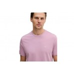 Calvin Klein Monogram Logo Ανδρικό Κοντομάνικο T-Shirt Λιλά