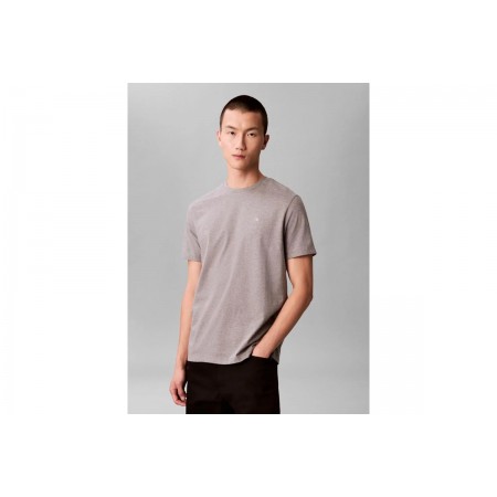 Calvin Klein Monogram Logo Ανδρικό Κοντομάνικο T-Shirt Γκρι