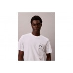 Calvin Klein Embroidered Logo Ανδρικό Κοντομάνικο T-Shirt Λευκό