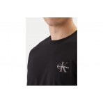 Calvin Klein Jersey Classic Monologo Ανδρικό Κοντομάνικο T-Shirt Μαύρο