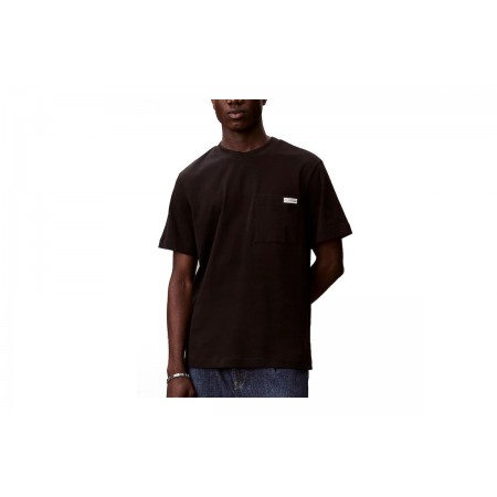 Calvin Klein Chest Pocket Badge Ανδρικό Κοντομάνικο T-Shirt Μαύρο