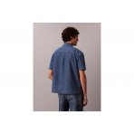 Calvin Klein Boxy Denim Πουκάμισο Κοντομάνικο Ανδρικό (LV04RF711G WEE)