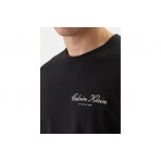 Calvin Klein Embroidered Logo Ανδρικό Κοντομάνικο T-Shirt Μαύρο