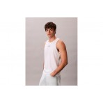 Calvin Klein Monogram Logo Ανδρική Αμάνικη Μπλούζα Λευκή