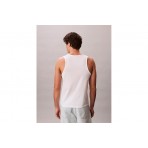 Calvin Klein Monogram Logo Ανδρική Αμάνικη Μπλούζα Λευκή