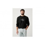 Calvin Klein Ανδρική Μακρυμάνικη Μπλούζα με Λαιμόκοψη Μαύρη