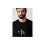 Calvin Klein Ανδρική Μακρυμάνικη Μπλούζα με Λαιμόκοψη Μαύρη