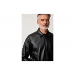 Calvin Klein Faux Leather Ανδρικό Μπουφάν Bomber Μαύρο