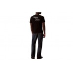 Calvin Klein Embroidered Logo Ανδρικό Κοντομάνικο T-Shirt Μαύρο, Χρυσό