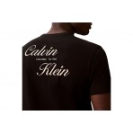 Calvin Klein Embroidered Logo Ανδρικό Κοντομάνικο T-Shirt Μαύρο, Χρυσό