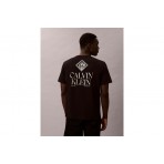 Calvin Klein Logo Roses Graphic Classic Ανδρικό Κοντομάνικο T-Shirt Μαύρο
