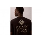 Calvin Klein Logo Roses Graphic Classic Ανδρικό Κοντομάνικο T-Shirt Μαύρο