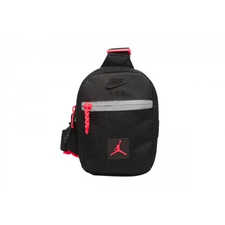 Jordan Franchise Sling Τσαντάκι Χιαστί Μαύρο, Κοραλλί 1L