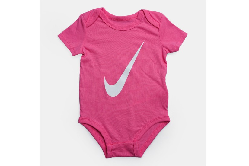 Nike Βρεφικά Κορμάκια Λευκά, Γκρι, Ροζ 3-Τεμάχια