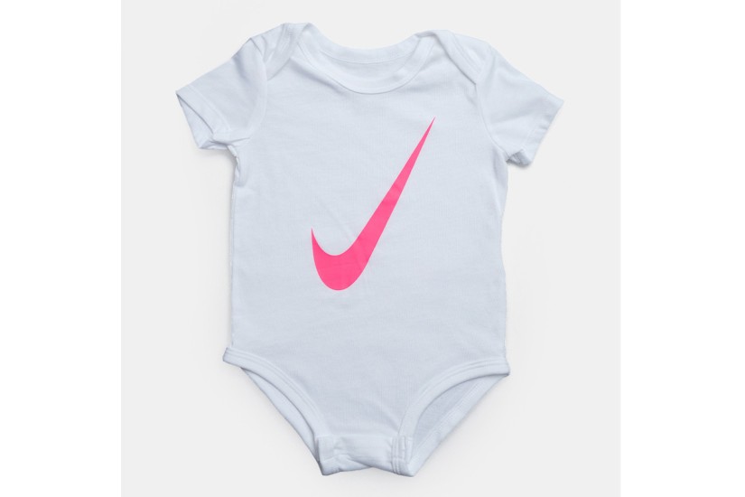 Nike Βρεφικά Κορμάκια Λευκά, Γκρι, Ροζ 3-Τεμάχια