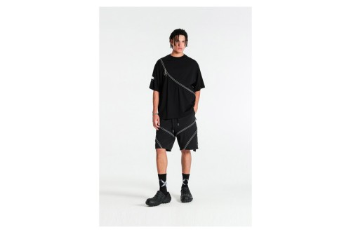 Mwm Deconstructed Zip Detail Regular Fit T-Shirt (MW092020376 BLACK)