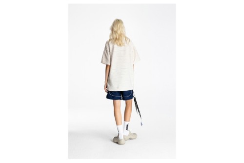Mwm Pleated Texture Regular Fit T-Shirt (MW092020406 ECRU)