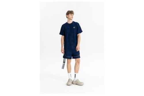 Mwm Pleated Texture Regular Fit T-Shirt (MW092020406 NAVY)