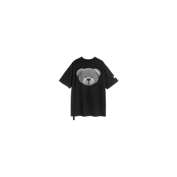 Mwm Teddy Bear Flock Patch Oversized T-Shirt (MW092020438 BLACK)