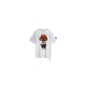 Mwm Teddy Bear Sweatwear Dog Print Regular Fit T-Shirt (MW092020454 WHITE)