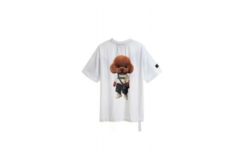 Mwm Teddy Bear Sweatwear Dog Print Regular Fit T-Shirt (MW092020454 WHITE)