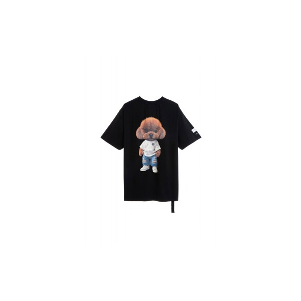 Mwm Teddy Bear Sweatwear Dog Print Regular Fit T-Shirt (MW092020456 BLACK)