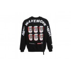 MWM Design Unisex Μακρυμάνικη Μπλούζα με Λαιμόκοψη Μαύρη