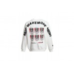 MWM Design Unisex Μακρυμάνικη Μπλούζα με Λαιμόκοψη Λευκή