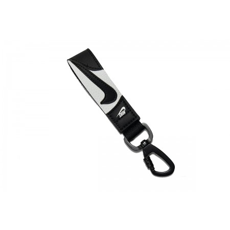 Nike Key Holder Wrist Lanyard Μπρελόκ για Κλειδιά Μαύρο και Λευκό