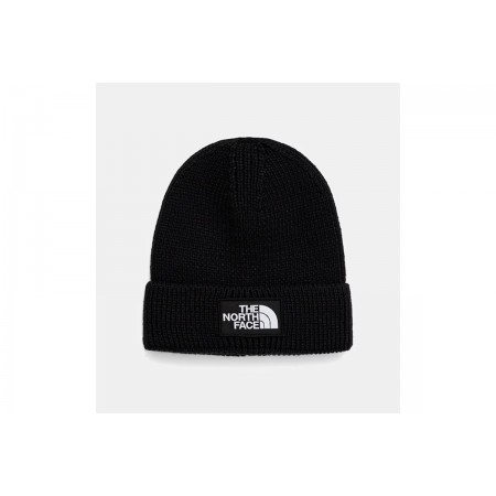 The North Face Logo Box Cuffed Recycled Χειμερινό Σκουφάκι Μαύρο
