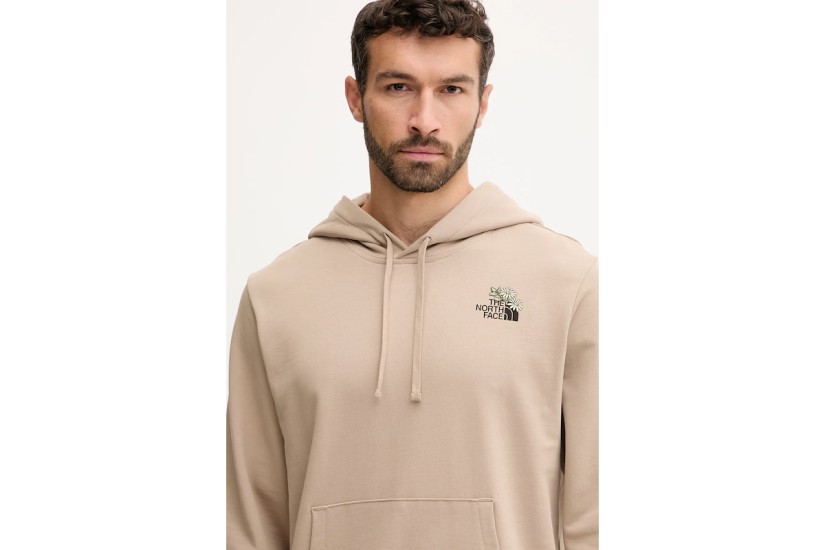The North Face Dome Flower Relaxed Graphic Φούτερ με Κουκούλα Μπεζ