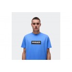 Napapijri Box Logo Ανδρικό Κοντομάνικο T-Shirt Μπλε