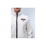 Napapijri T-Tynik Ανδρική Fleece Ζακέτα με Ψηλό Λαιμό Εκρού