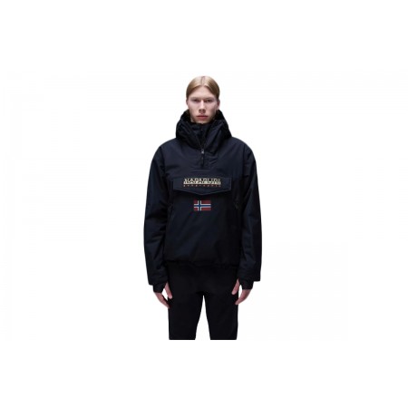 Napapijri Rainforest Next Anorak Ανδρικό Αντιανεμικό Μπουφάν Μαύρο