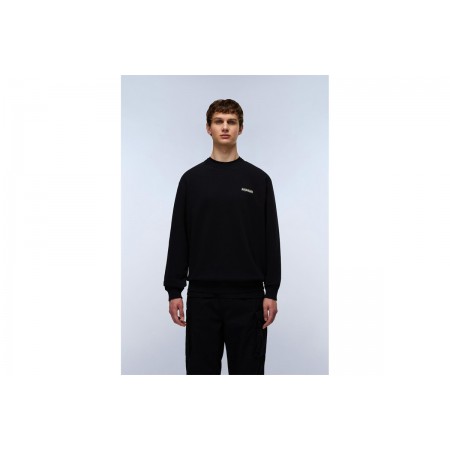 Napapijri Small Box Ανδρική Μακρυμάνικη Μπλούζα με Λαιμόκοψη Μαύρη