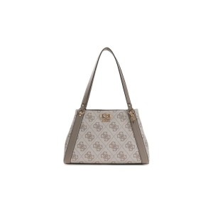 Guess Karnilla Logo Τσάντα Ώμου - Χειρός (OS990122 DARK TAUPE LOGO)