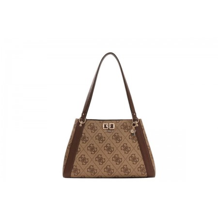 Guess Karnilla Logo Τσάντα Ώμου - Χειρός Μπεζ, Καφέ