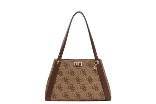 Guess Karnilla Logo Τσάντα Ώμου - Χειρός (OS990122 LATTE LOGO-BROWN)