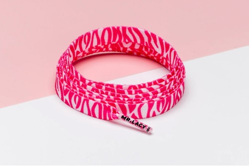 Mr.lacy Printies 130Cm Κορδόνια Ελαστικά (PRINTIES HOT PINK-WHITE ZE)
