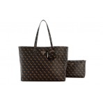 Guess Power Play II 4G Logo Τσάντα Shopper Καφέ, Μπεζ