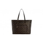 Guess Power Play II 4G Logo Τσάντα Shopper Καφέ, Μπεζ