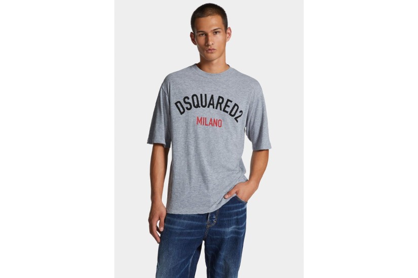 Dsquared2 Milano Ανδρικό Κοντομάνικο T-Shirt Γκρι