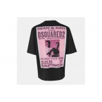 Dsquared2 Fashion Show Ανδρικό Κοντομάνικο T-Shirt Μαύρο, Ροζ, Φούξια