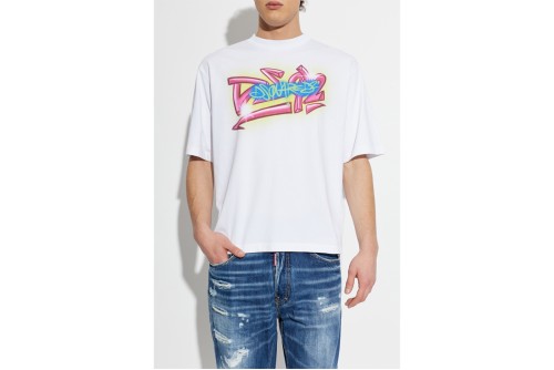 Dsquared2 Graphic Print T-Shirt Ανδρικό (S71GD1652 D20033 100)