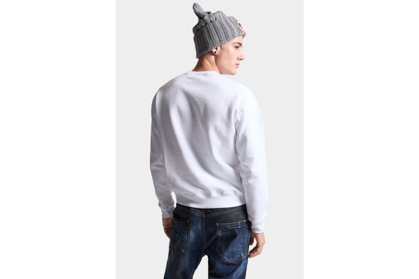 Dsquared2 Cool Fit Tee Ανδρική Μακρυμάνικη Μπλούζα Λευκή, Κόκκινη