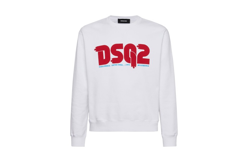 Dsquared2 Cool Fit Tee Ανδρική Μακρυμάνικη Μπλούζα Λευκή, Κόκκινη