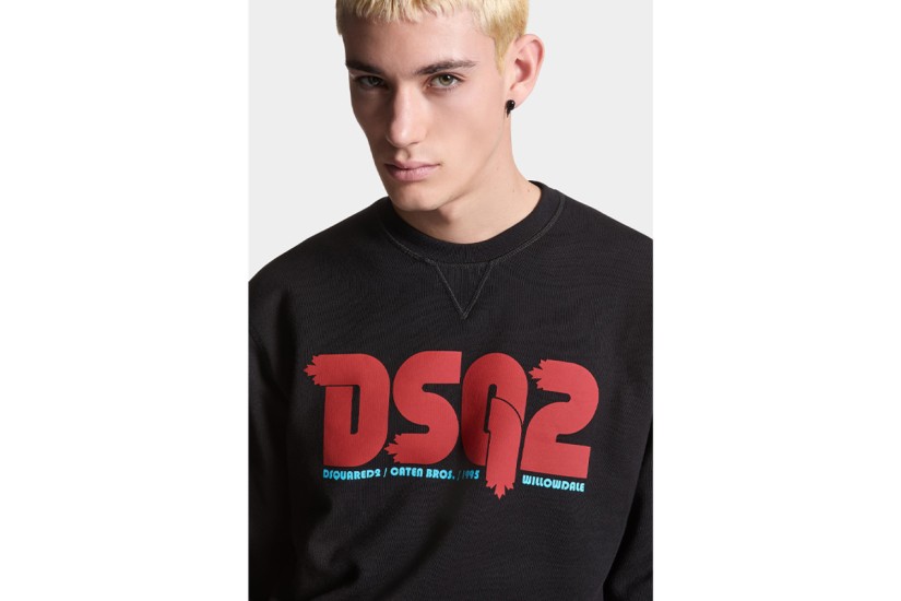 Dsquared2 Cool Fit Tee Ανδρική Μακρυμάνικη Μπλούζα Μαύρη, Κόκκινη